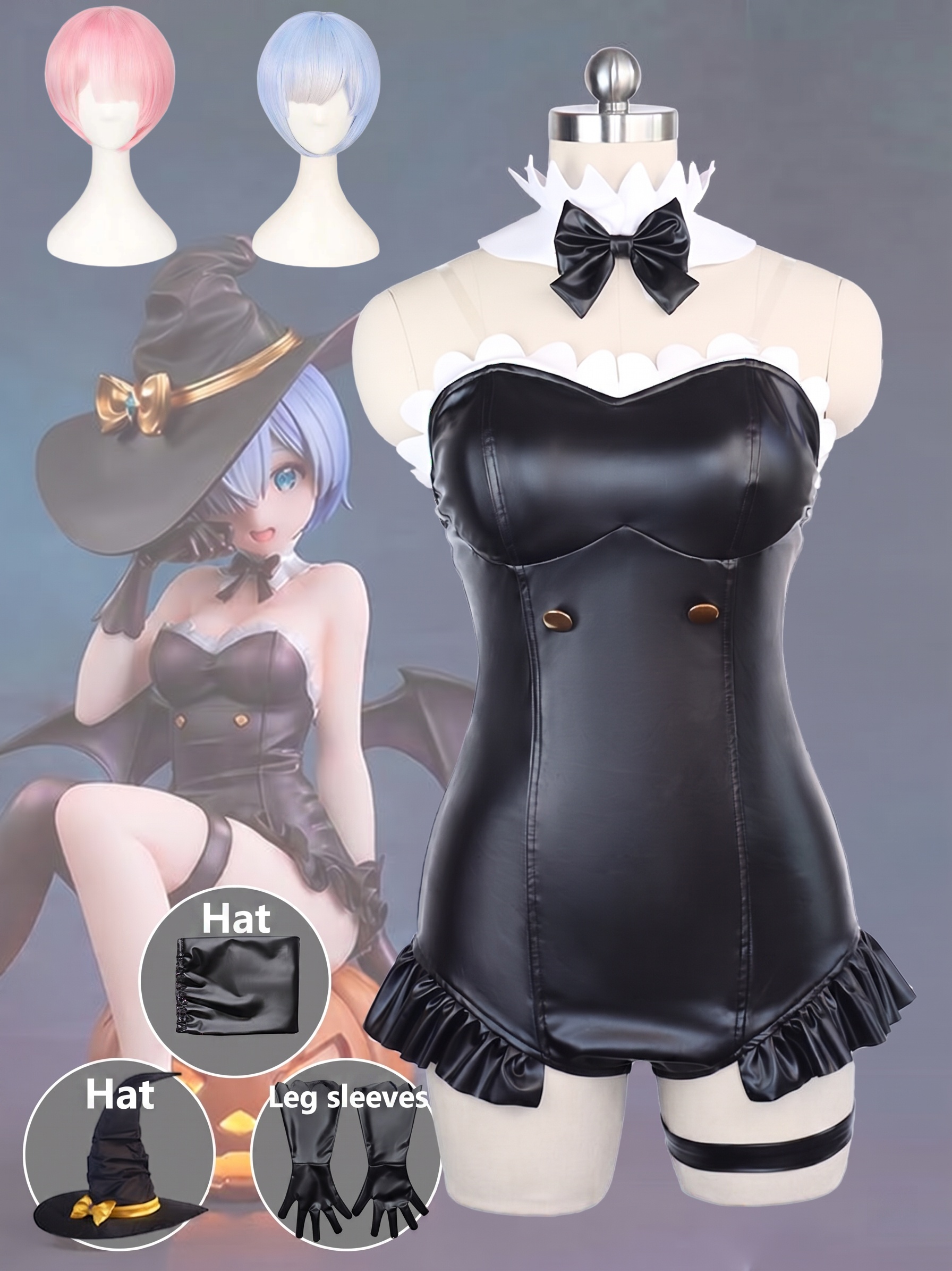 Anime Cosplay Rem - Re:Zero Rem Cosplay Costume Magical Witch