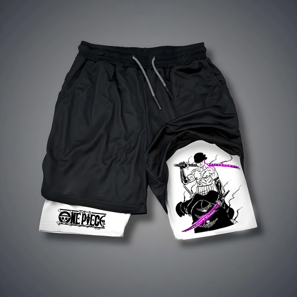 Anime Cosplay Duo - One Piece Men's Shorts Double Layer