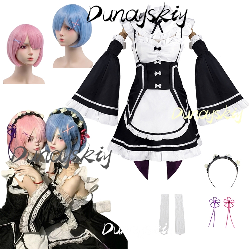Anime Cosplay Rem - Rem Ram Cosplay Costume Anime Re:Life