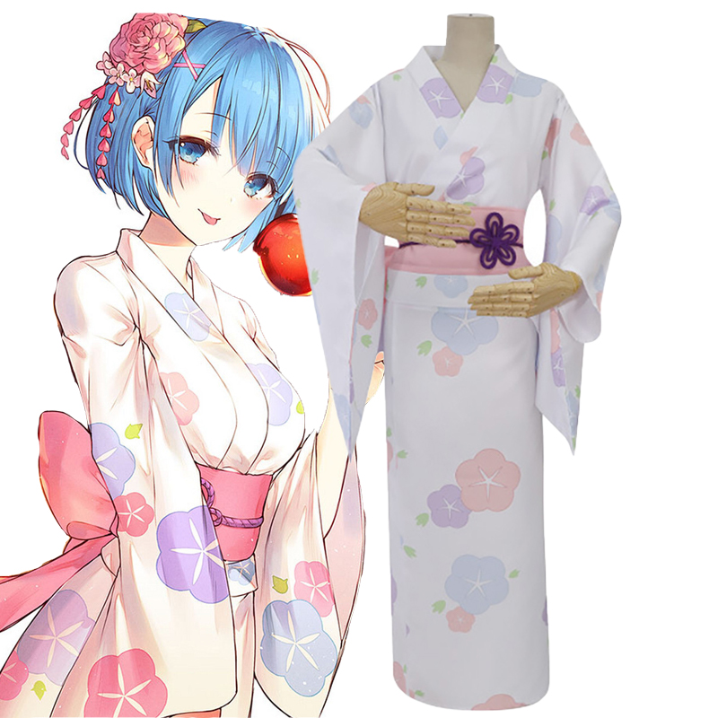 Anime Cosplay Rem - Rem Cosplay Kimono Anime Re Life