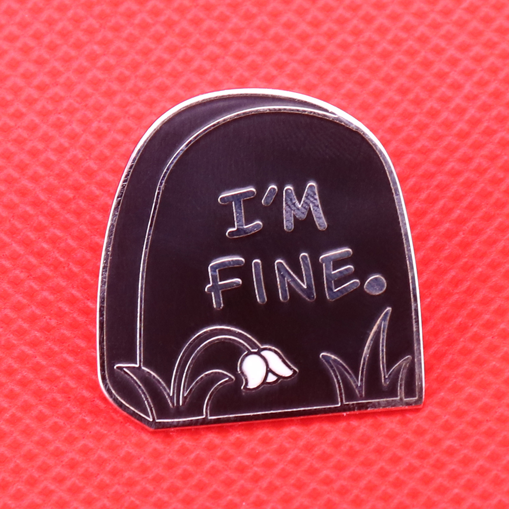 Death Note Replica - I'm fine tombstone enamel pin grave