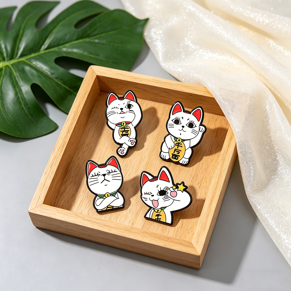 Naruto Headband Metal - Lucky Cat Enamel Pin Set -