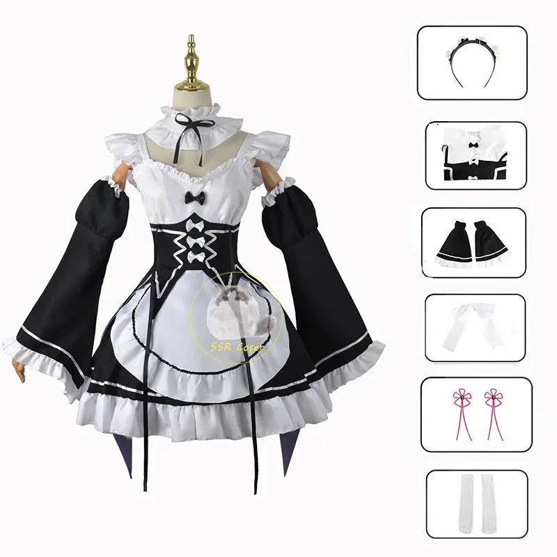 Anime Cosplay Rem - 2025 Rem Ram Maid Cosplay Costumes