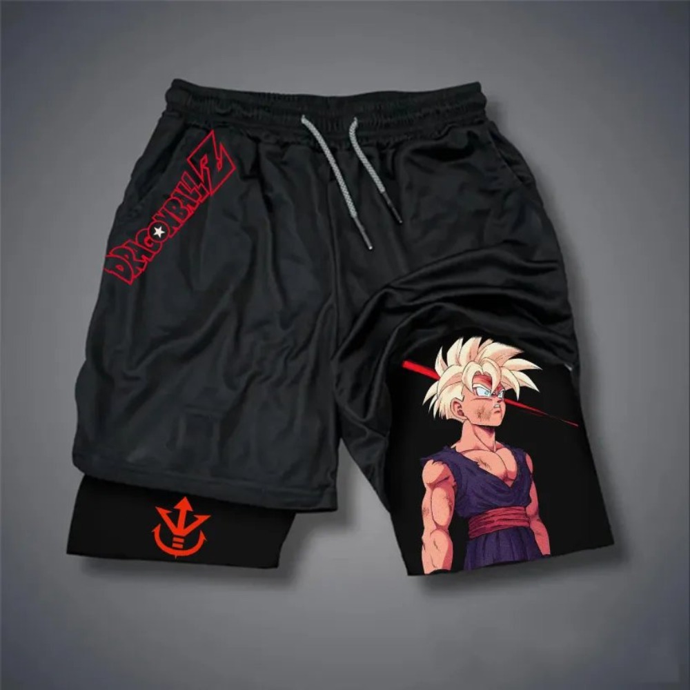 Anime Cosplay Duo - Dragon Ball Men's Double Shorts Vegeta