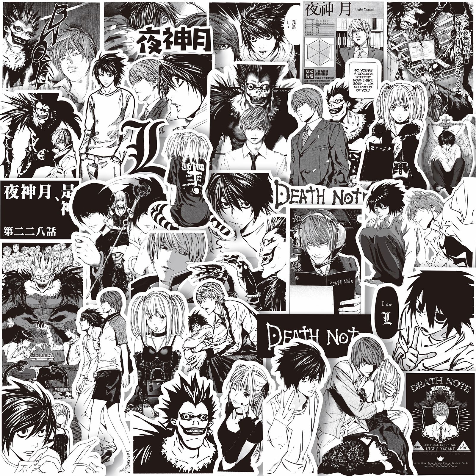 Death Note Replica - 65pcs Death Note Cartoon Stickers Notebook