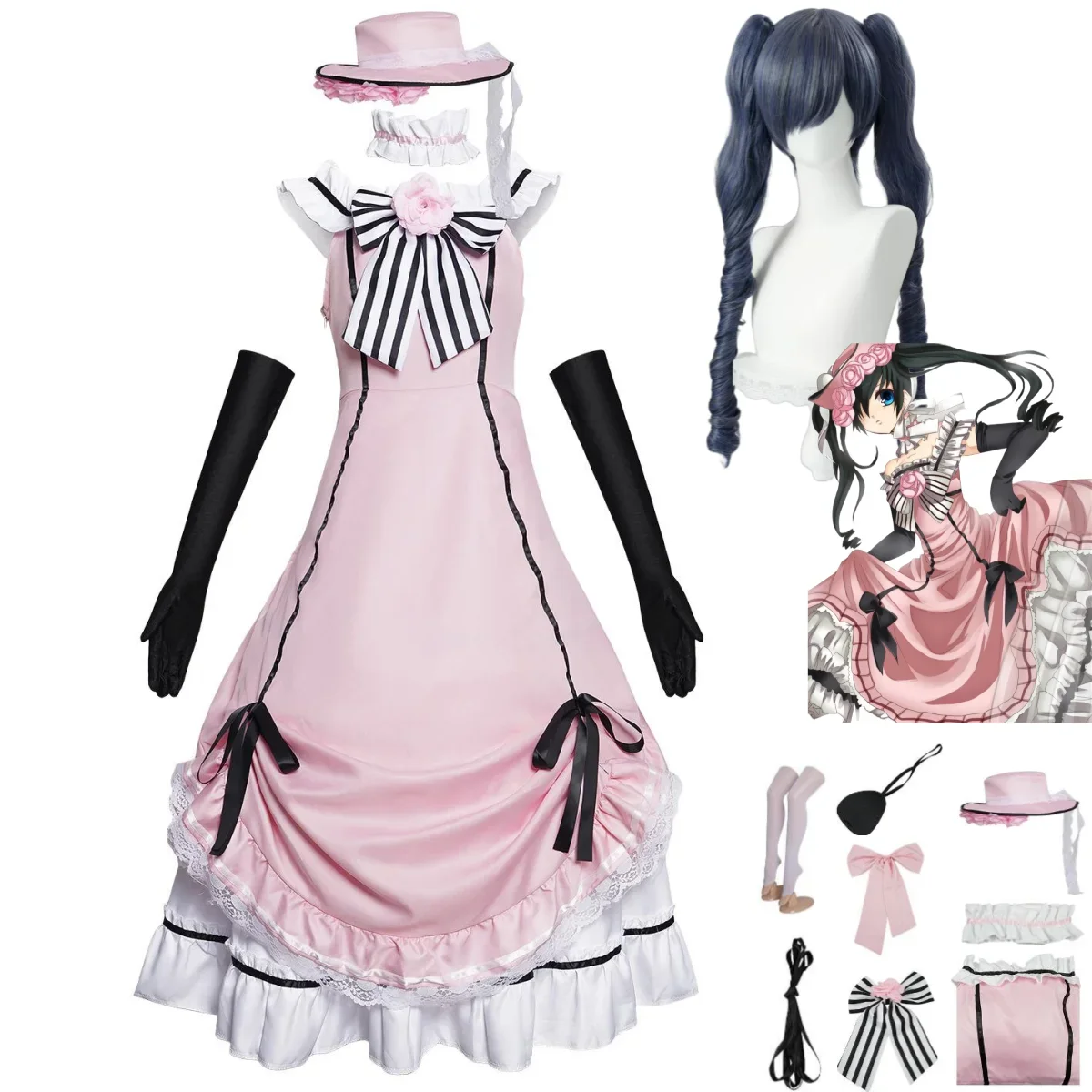 Anime Black Butler Ciel Phanto - Anime Cosplay Robin avaliação e preço