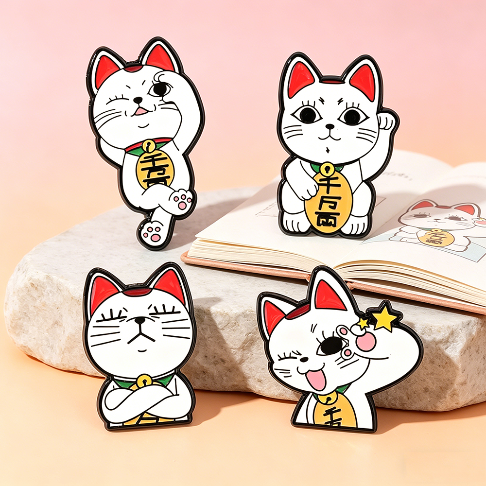 Lucky Cat Enamel Pin Set - 4PC - Naruto Headband Metal avaliação e preço