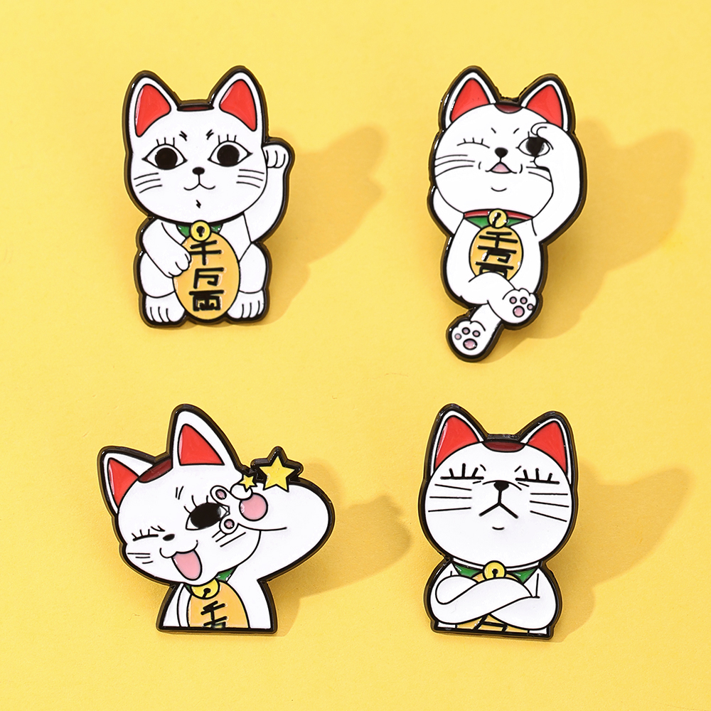 Lucky Cat Enamel Pin Set - 4PC - Naruto Headband Metal avaliação e preço