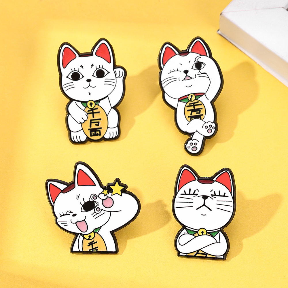 Lucky Cat Enamel Pin Set - 4PC - Naruto Headband Metal avaliação e preço