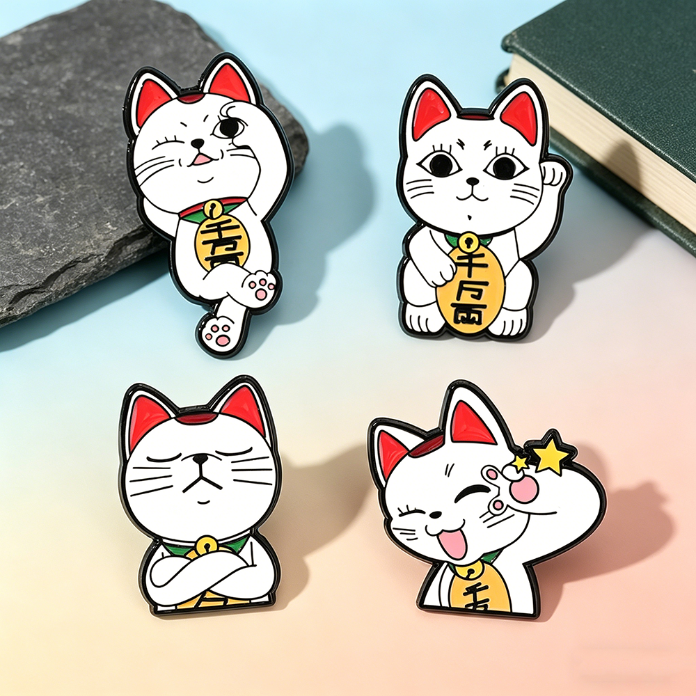 Lucky Cat Enamel Pin Set - 4PC - Naruto Headband Metal avaliação e preço