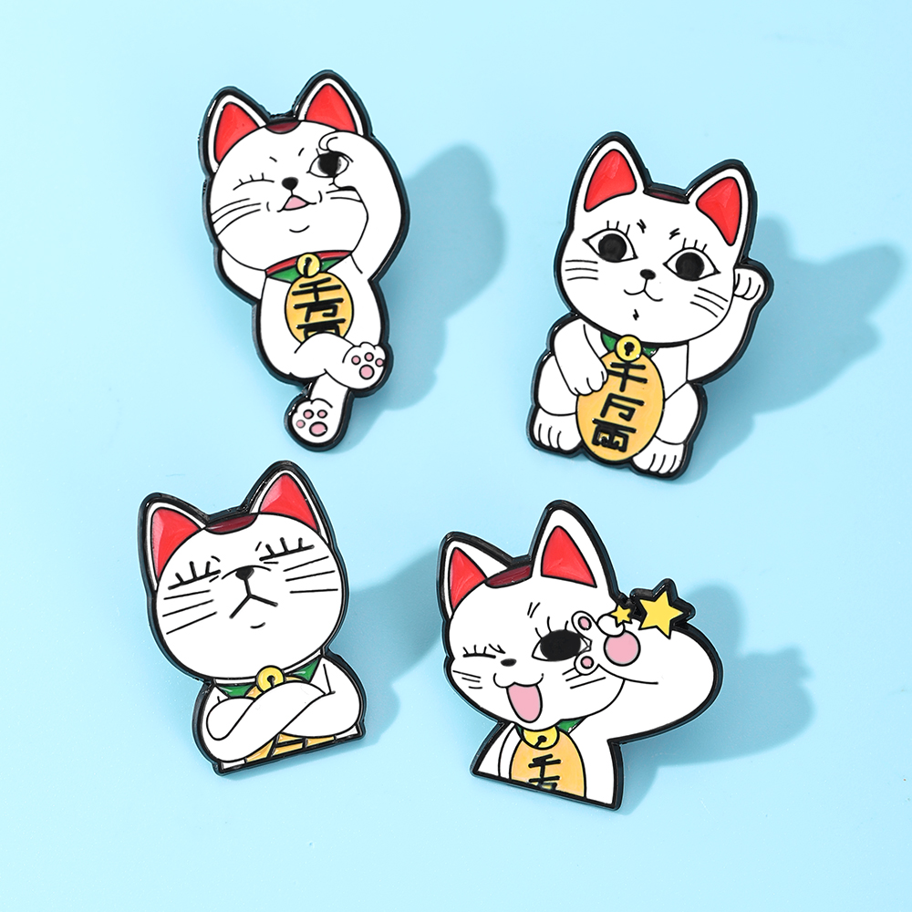 Lucky Cat Enamel Pin Set - 4PC - Naruto Headband Metal avaliação e preço