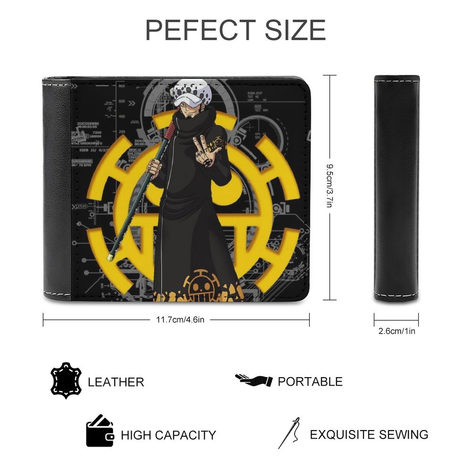 Trafalgar Law Men Wallet Pu Le - Death Note Replica avaliação e preço