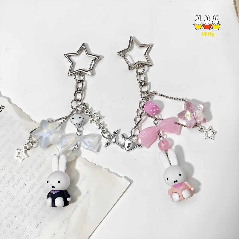 Kawaii Anime Miffy Keychain Li - Anime Cosplay Little Girl avaliação e preço